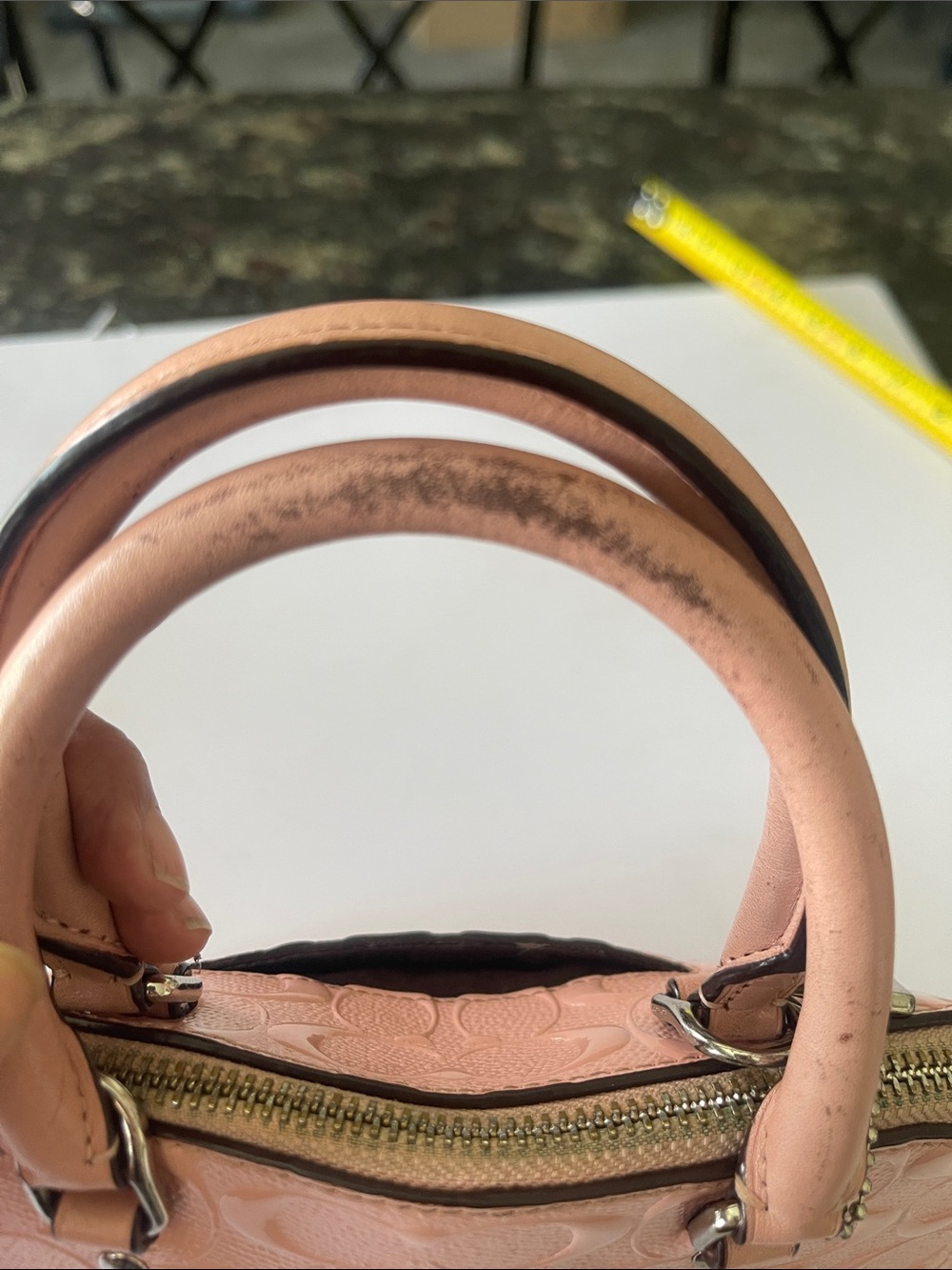 Coach Blush Pink Mini Sierra Embossed Signature Satchel - Picture 12 of 14